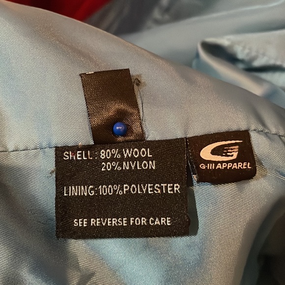 Teal colored, Double breasted, wool blend coat - Picture 10 of 11